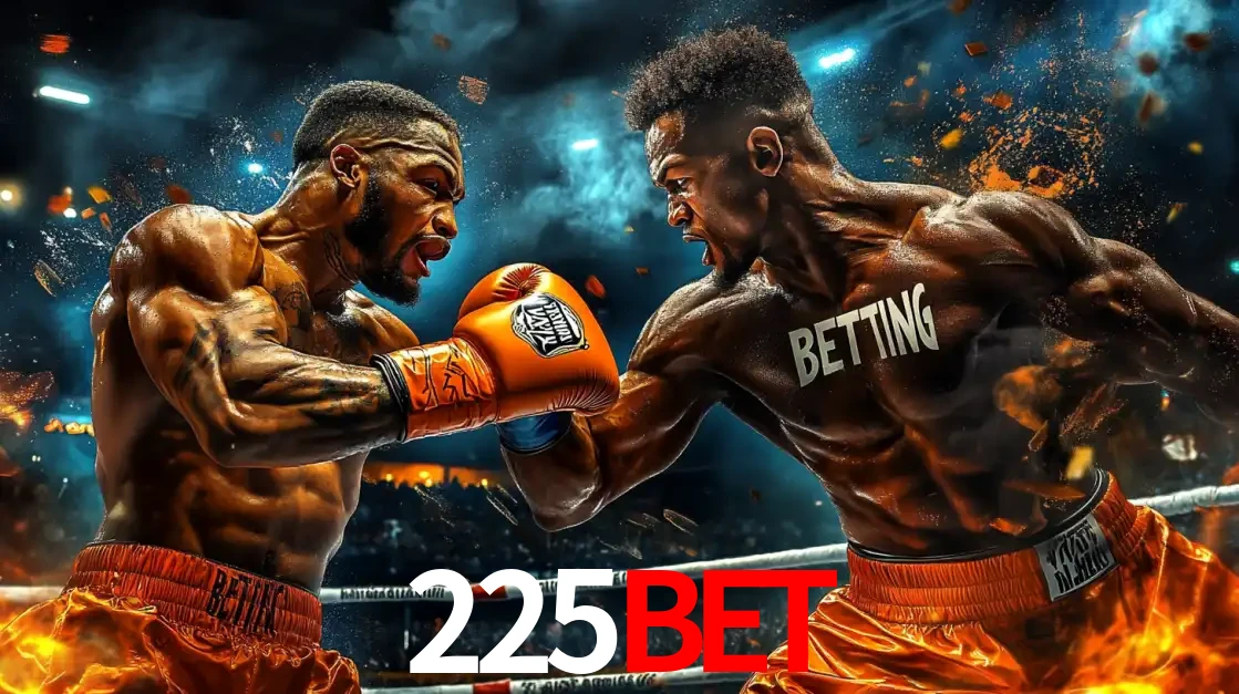 Dois boxeadores em uma luta intensa e explosiva, representando a adrenalina e as oportunidades de apostas em esportes de combate disponíveis na plataforma 225bet.